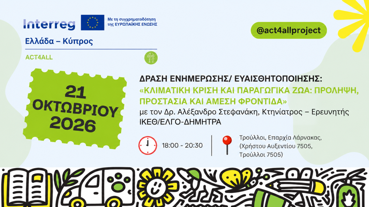 Δράση ενημέρωσης για την κλιματική κρίση και την προστασία των παραγωγικών ζώων